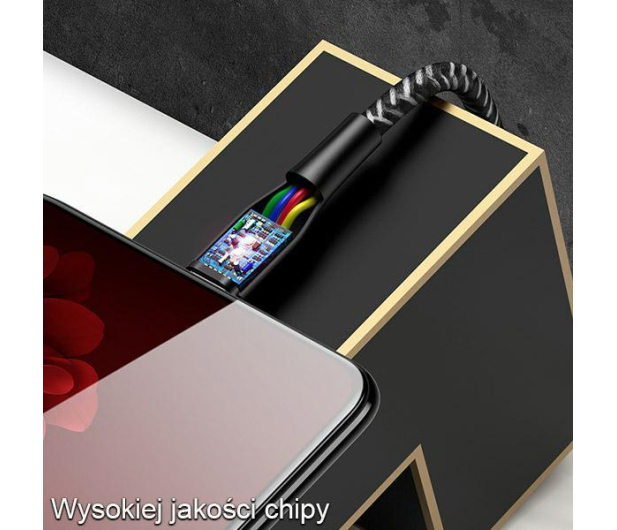 USAMS Kabel pleciony U41 microUSB 1m 2A czerwony - 1569115 - zdjęcie 4